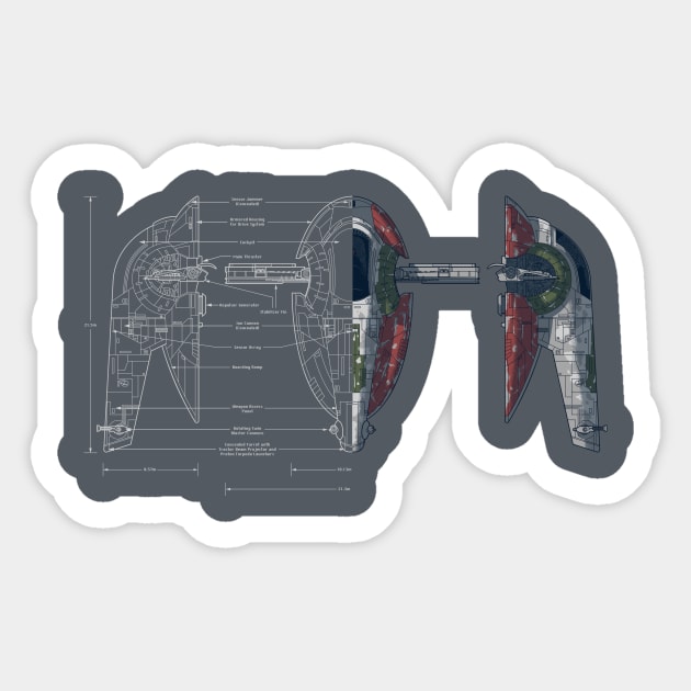 Slave I- Minimal Sticker by Tim Anderson